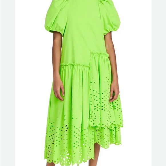Rhode Lime Green Eyelet midi Dress - Picture 2 of 5